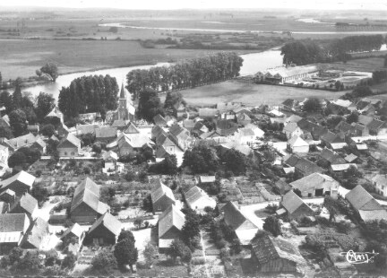 Une partie de Pagny la ville vue par avion